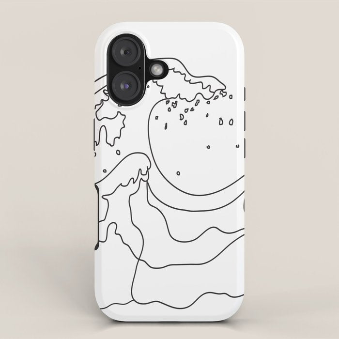 Minimal Line Art Ocean Waves iPhone Case Gallery Image 1