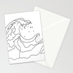 Minimal Line Art Ocean Waves Stationery Card Gallery Image 2