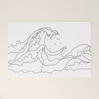 Minimal Line Art Ocean Waves Welcome Mat Gallery Image 1