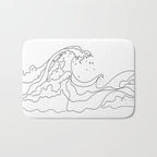 Minimal Line Art Ocean Waves Bath Mat Gallery Image 1