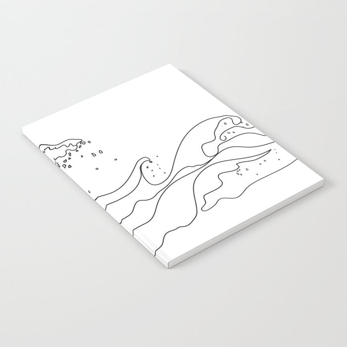 Minimal Line Art Ocean Waves Notebook Gallery Image 2