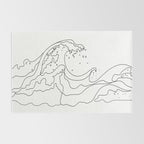 Minimal Line Art Ocean Waves Rug Gallery Image 2