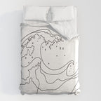 Minimal Line Art Ocean Waves Duvet Cover Gallery Image 6