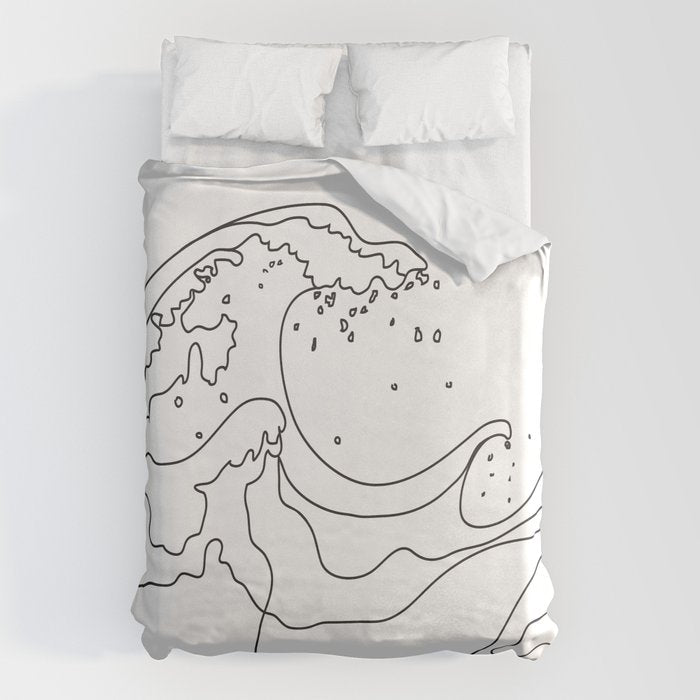 Minimal Line Art Ocean Waves Duvet Cover Gallery Image 6