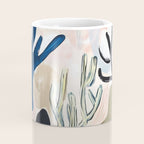 Sea Life Abstract Coral and Seashells Ocean Coastal  Blue Art Painting Coffee Mug Gallery Image 4