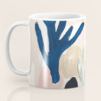 Sea Life Abstract Coral and Seashells Ocean Coastal  Blue Art Painting Coffee Mug Gallery Image 3