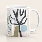 Sea Life Abstract Coral and Seashells Ocean Coastal  Blue Art Painting Coffee Mug Gallery Image 1