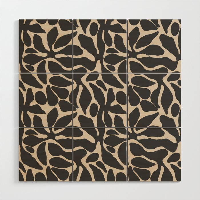 Abstract vintage flower art pattern Wood Wall Art Gallery Image 1