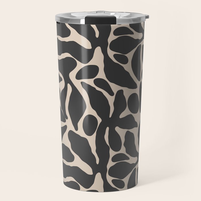 Abstract vintage flower art pattern Travel Mug Gallery Image 1