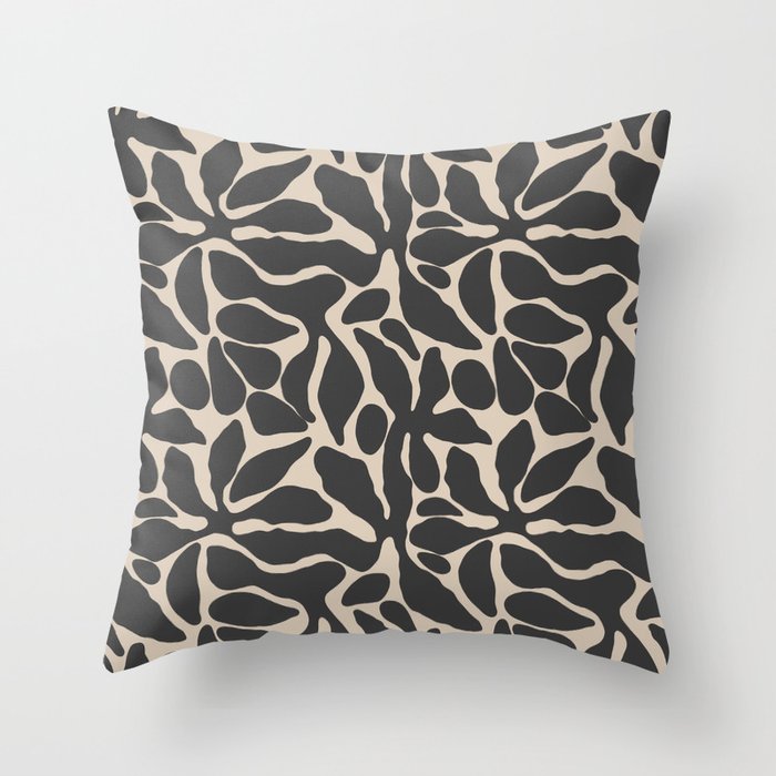 Abstract vintage flower art pattern Throw Pillow Gallery Image 1