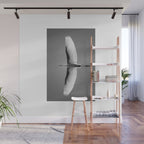 Wings of an Egret in Mid-flight black and white photography - black and white photographs Wall Mural Gallery Image 1