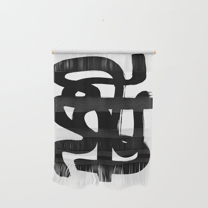 Slithering Ink White Background Wall Hanging Gallery Image 1