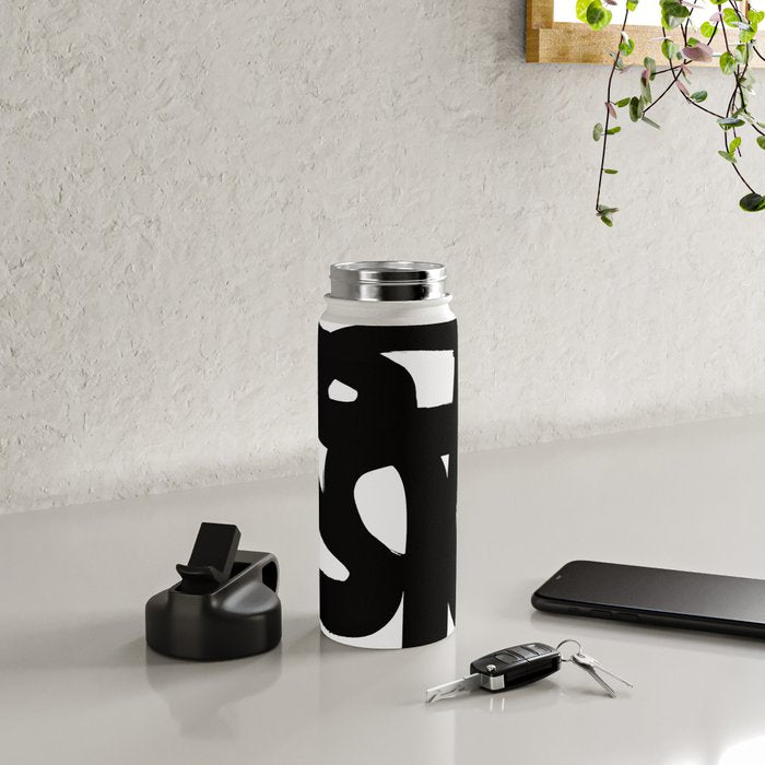 Slithering Ink White Background Water Bottle Gallery Image 4