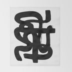 Slithering Ink White Background Throw Blanket Gallery Image 2