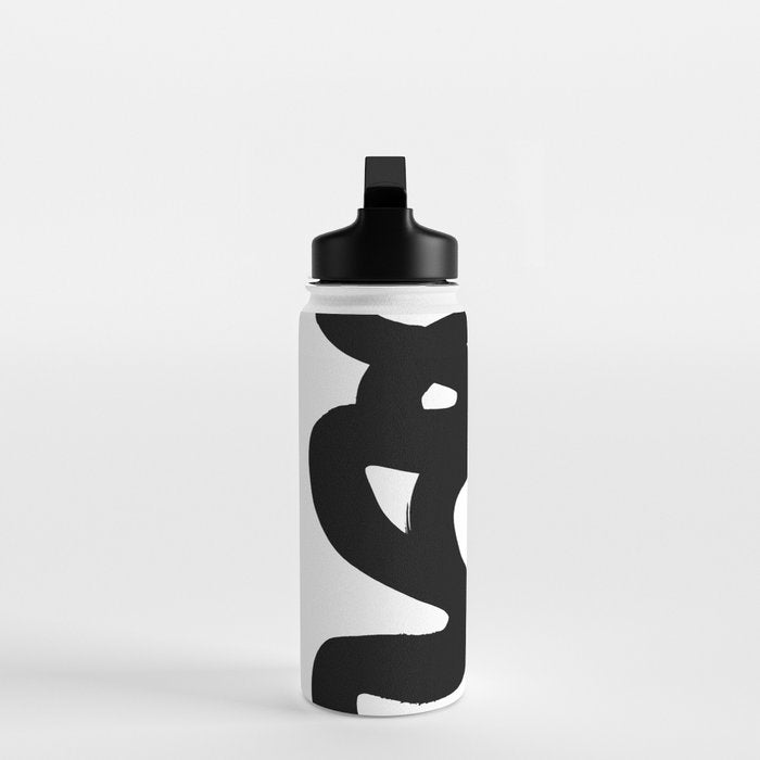 Slithering Ink White Background Water Bottle Gallery Image 3