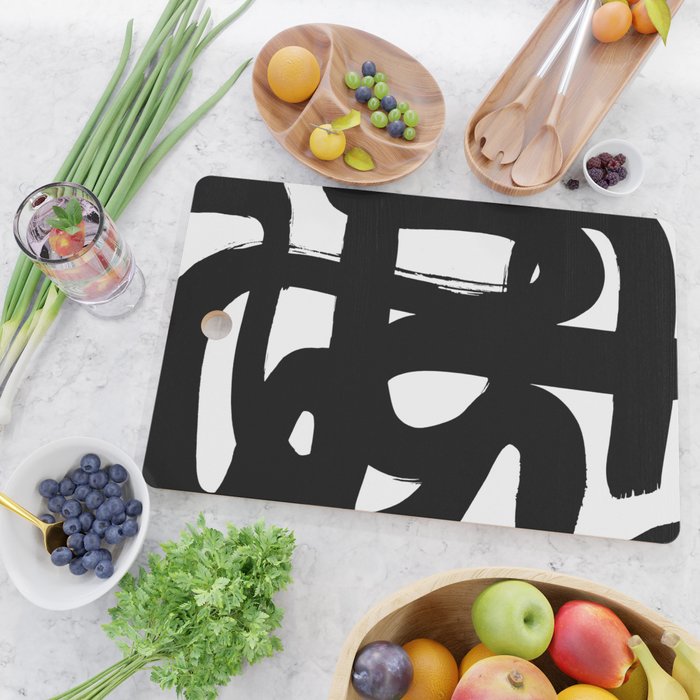 Slithering Ink White Background Cutting Board Gallery Image 2
