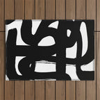 Slithering Ink White Background Outdoor Rug Gallery Image 1