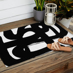 Slithering Ink White Background Outdoor Rug Gallery Image 2