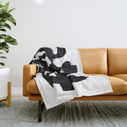 Slithering Ink White Background Throw Blanket Gallery Image 1