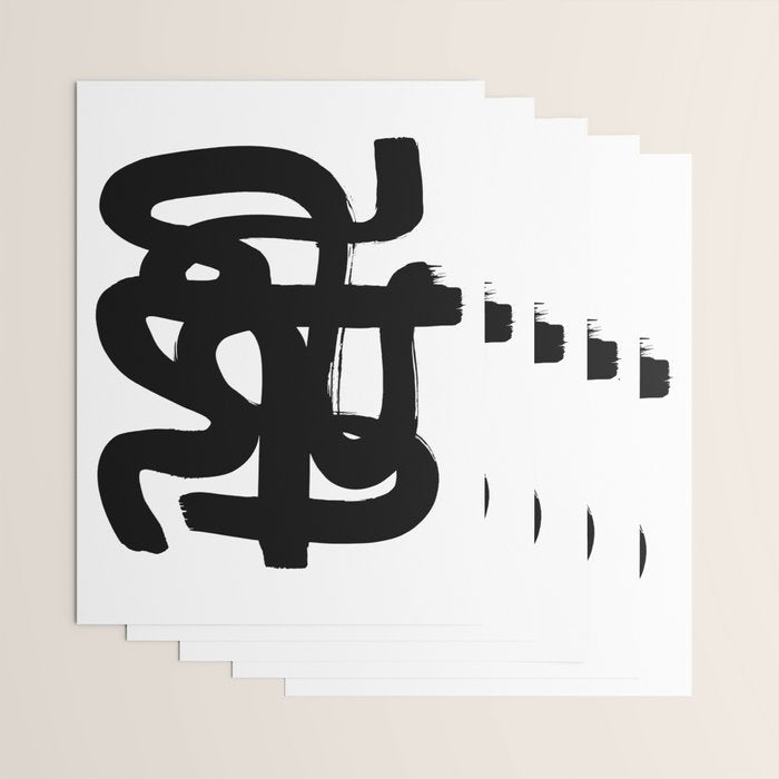 Slithering Ink White Background Wrapping Paper Gallery Image 3