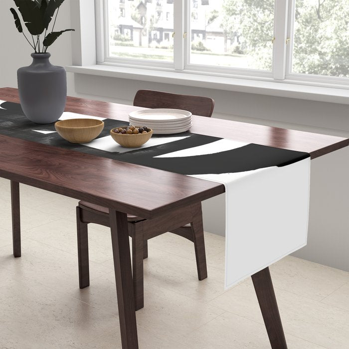 Slithering Ink White Background Table Runner Gallery Image 2