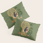 Hidden cat 51 private forest reading area rattan chair Pillow Sham Gallery Image 3