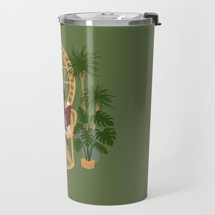 Hidden cat 51 private forest reading area rattan chair Travel Mug Gallery Image 2
