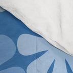 Retro 60s 70s Aesthetic Floral Pattern in Pretty Blue Tones Comforter Gallery Image 4