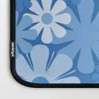 Retro 60s 70s Aesthetic Floral Pattern in Pretty Blue Tones Laptop Sleeve Gallery Image 3