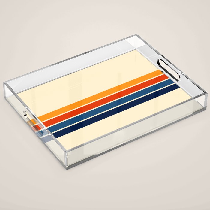 Classic Retro Stripes Acrylic Tray Gallery Image 1