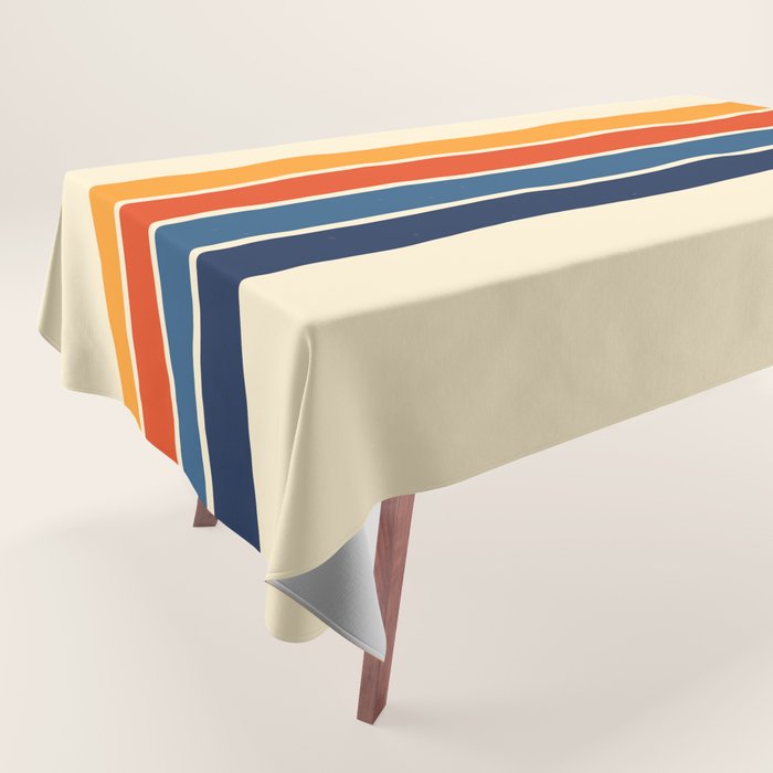 Classic Retro Stripes Tablecloth Gallery Image 1