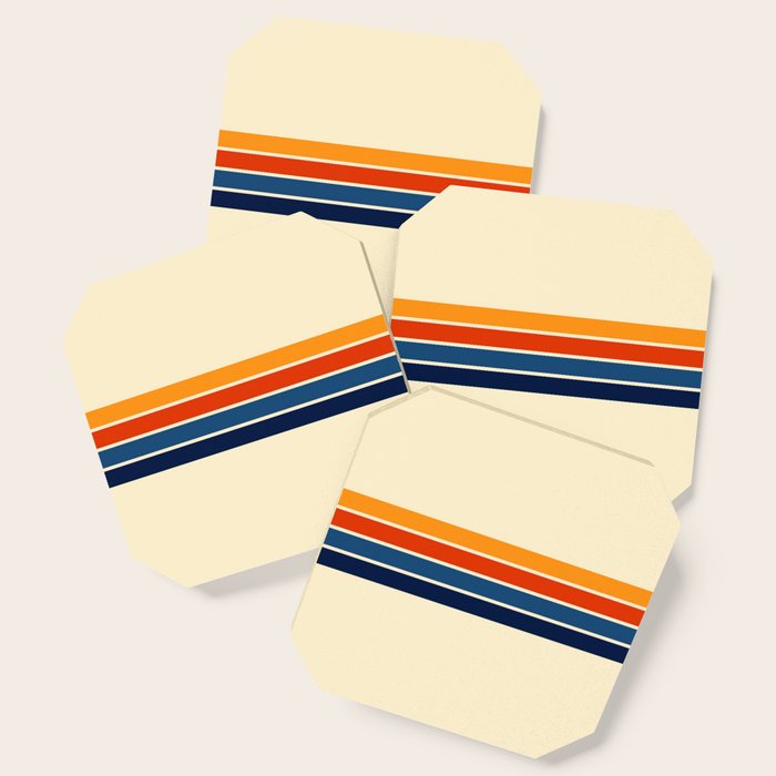 Classic Retro Stripes Coaster Gallery Image 1