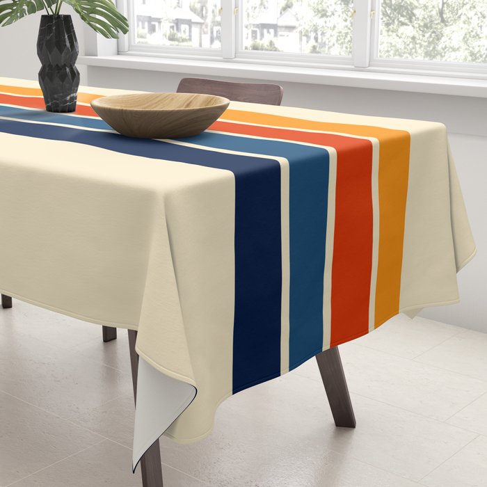 Classic Retro Stripes Tablecloth Gallery Image 3
