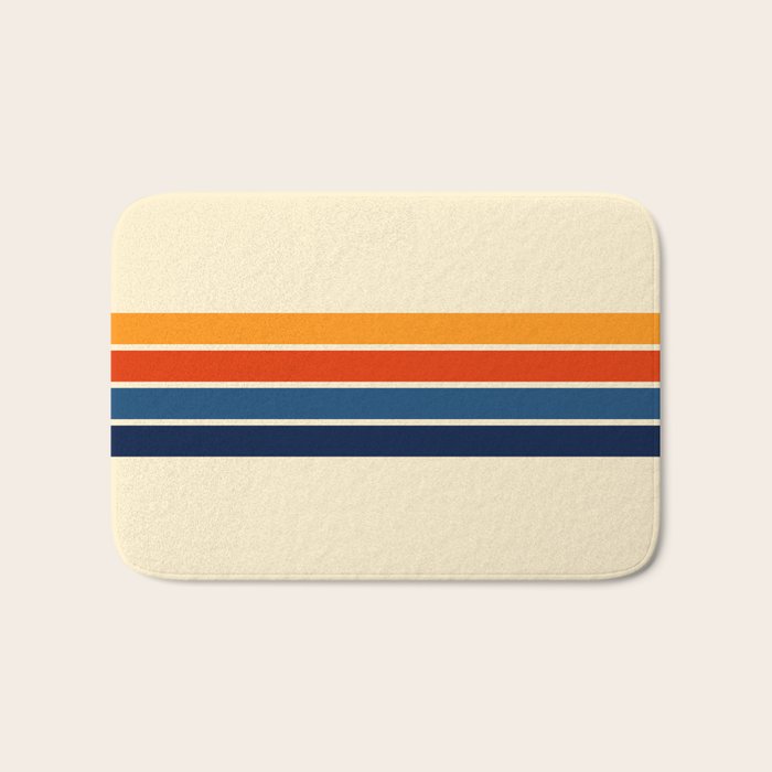 Classic Retro Stripes Bath Mat Gallery Image 1