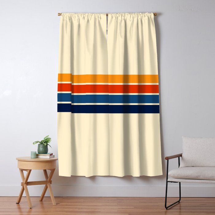 Classic Retro Stripes Window Curtain Gallery Image 1