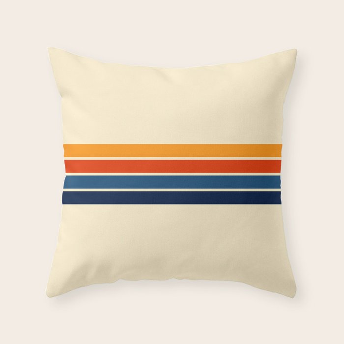 Classic Retro Stripes Throw Pillow Gallery Image 1