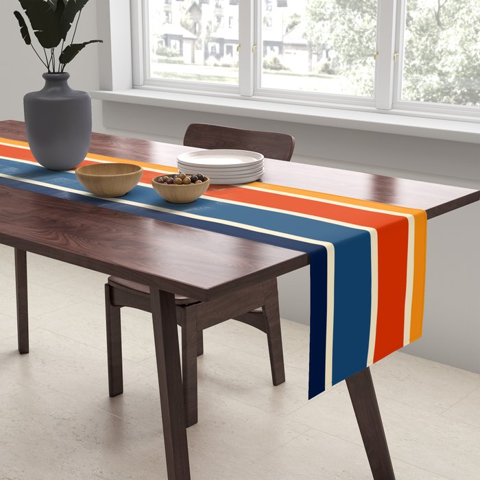 Classic Retro Stripes Table Runner Gallery Image 2