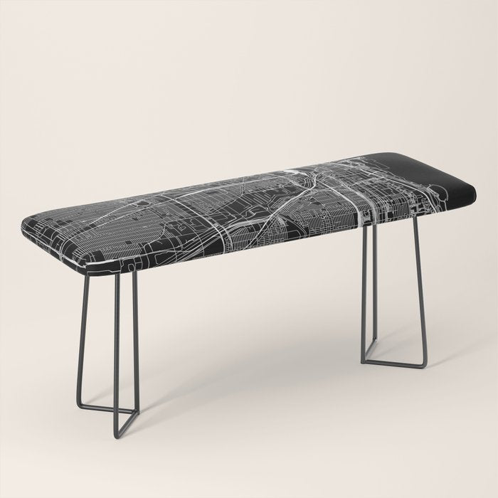 Chicago Black Map Bench Gallery Image 1