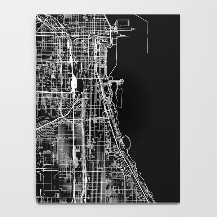 Chicago Black Map Notebook Gallery Image 4