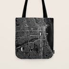 Chicago Black Map Tote Bag Gallery Image 1