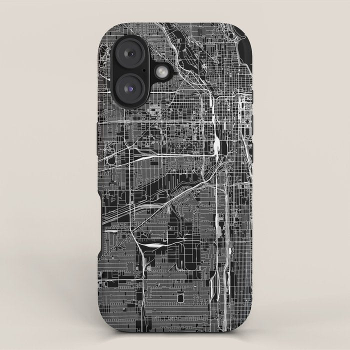 Chicago Black Map iPhone Case Gallery Image 1