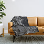 Chicago Black Map Throw Blanket Gallery Image 1