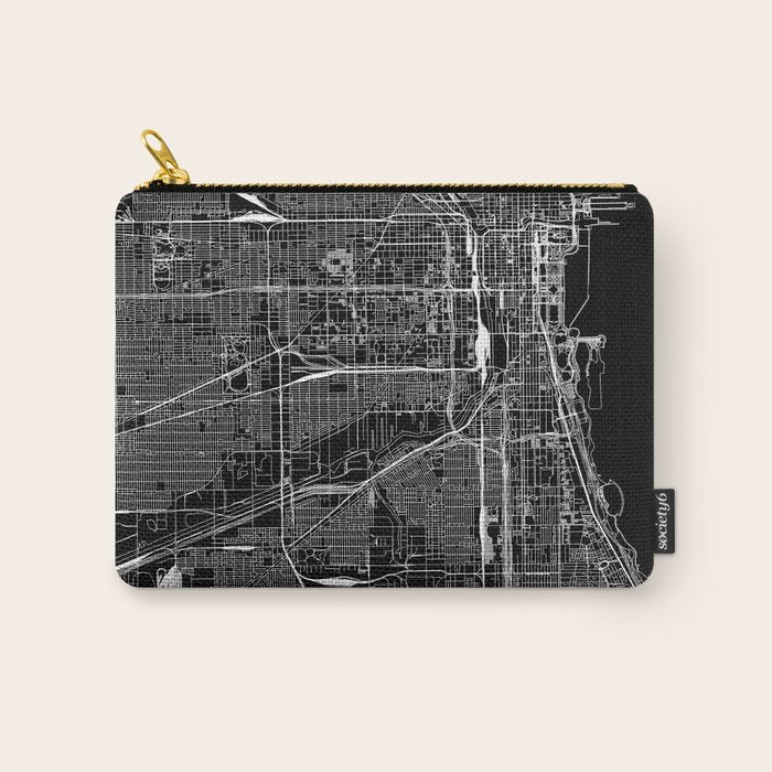 Chicago Black Map Carry All Pouch Gallery Image 1