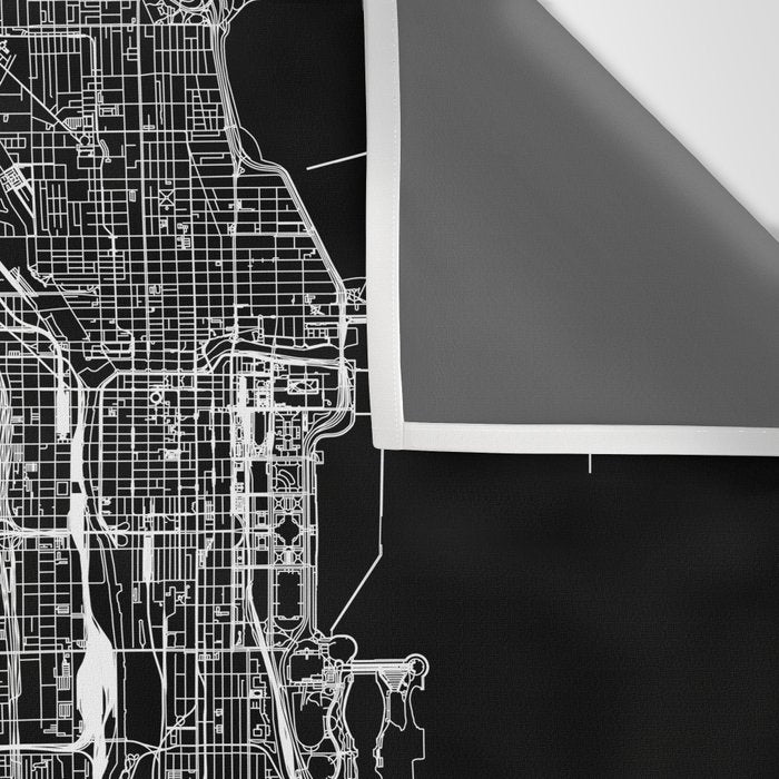 Chicago Black Map Wall Tapestry Gallery Image 3
