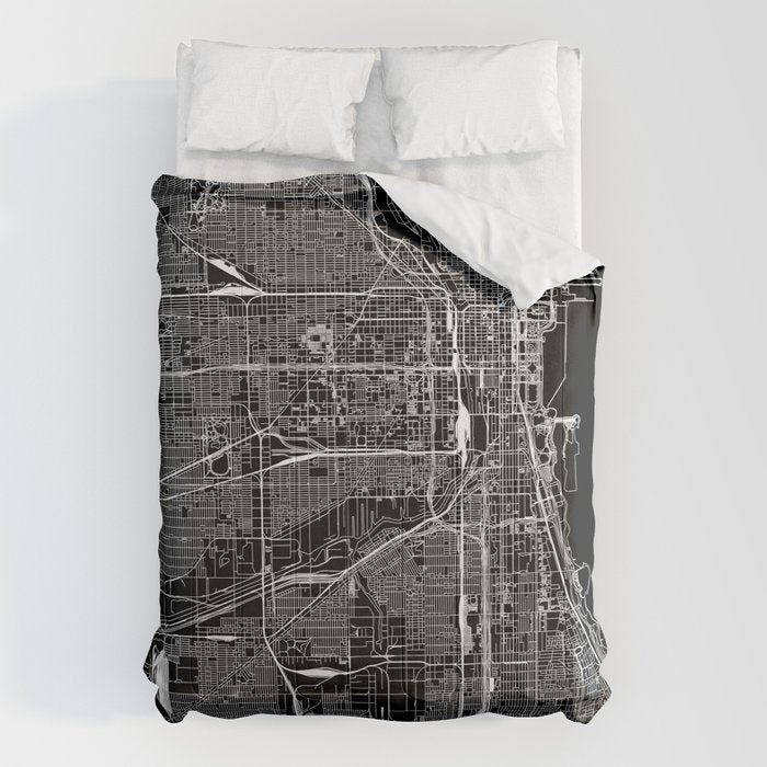 Chicago Black Map Comforter Gallery Image 6