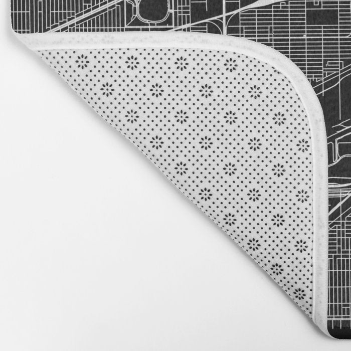 Chicago Black Map Bath Mat Gallery Image 2