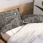 Chicago Black Map Pillow Sham Gallery Image 2