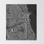 Chicago Black Map Throw Blanket Gallery Image 2