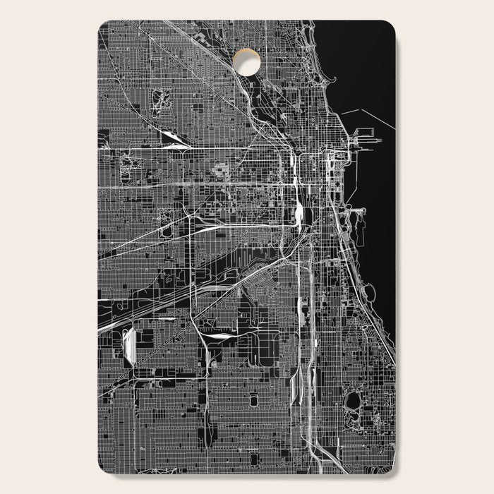 Chicago Black Map Cutting Board Gallery Image 1