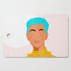 Girl WIth Blue Braids Cutting Board Gallery Image 1